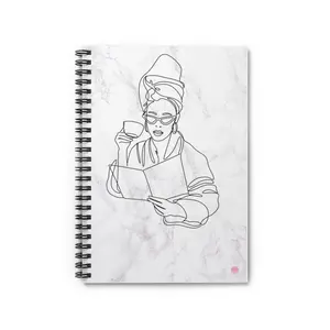 Woman self care marble spiral notebook