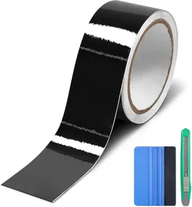 Gloss Black Vinyl Wrap for Chrome Delete,  Inch x ft Automotive Grade SelfAdhesive Tape DIY Car Exterior Door Edge Guard, Window Sill Trim Protection AntiScratch