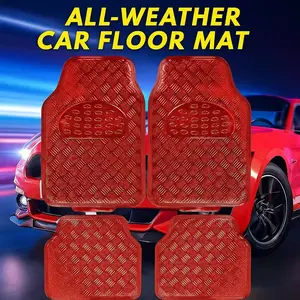 4-Piece Car Floor Mat Set Waterproof PVC Material Easy Clean for Sedans SUVs Trucks All-Weather Protection