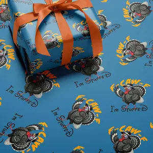 F-CAW-F Gag Gift Wrap Funny Turkey Thanksgiving Wrapping Paper Im Stuffed