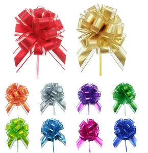 6" Large Pull Bows for Gift Wrapping - Set of 10 - Elegant Mesh & Satin Ribbons for Christmas Tree, Wedding Decor, Thanksgiving, Birthday Parties, and Holiday Gift Baskets