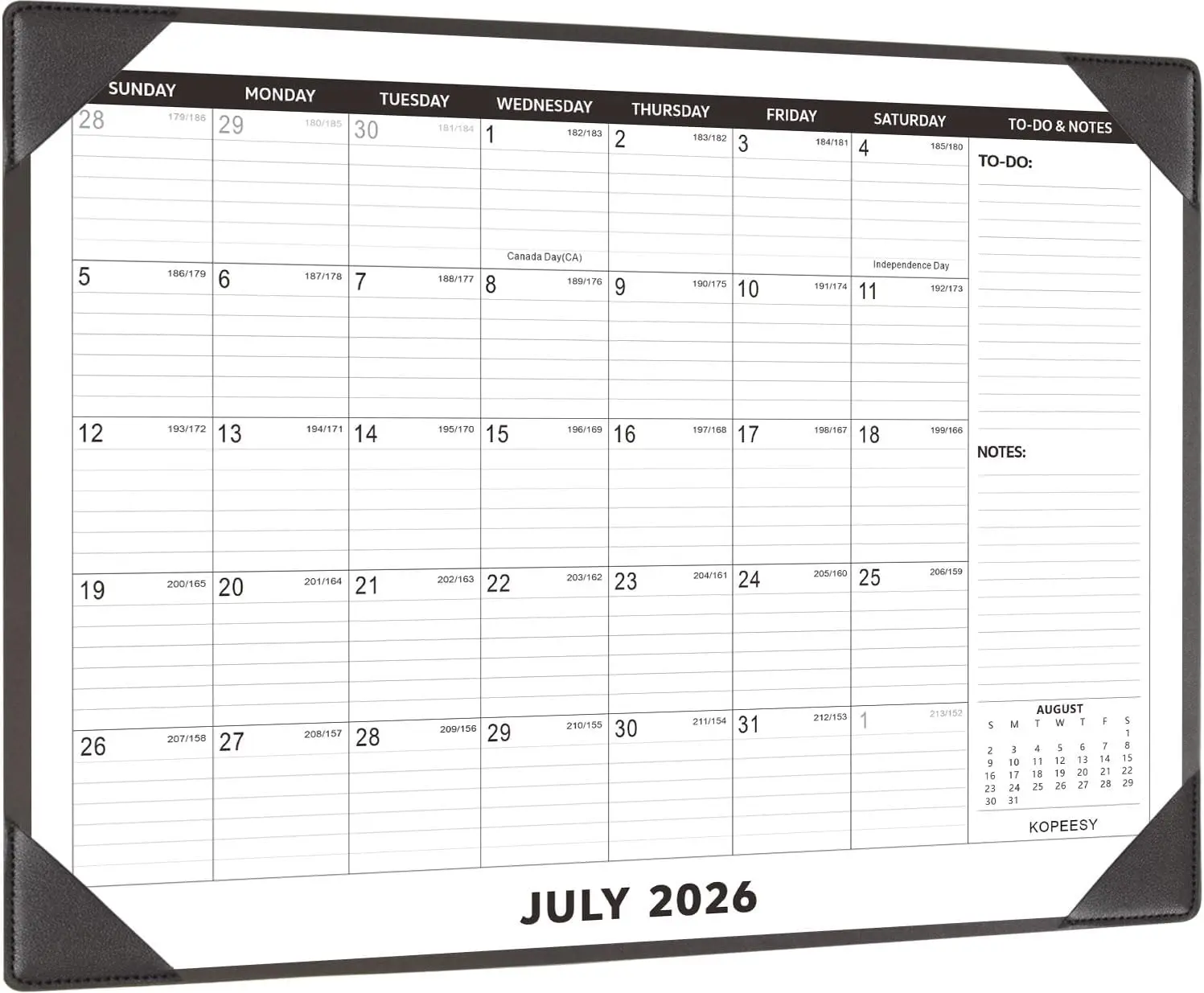 Large Desk Calendar 2026-2027 with Desktop Mat, KOPEESY 22" x 17" Desktop Calendar, 18 Mouths From March 2026 to August 2027, Office Supplies Desk Blotter Calendar for Home School and Office