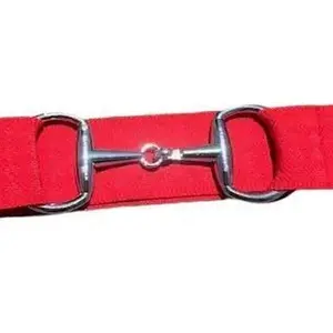 Handmade Steal Snaffle bit belt is bright red square pattern adjustable 22" to 44"