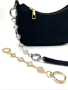 Elegant Silver Color Crystal Chain Wallet Strap Set, Decorative Accessories for Handbags, Stylish Replacement Belt for Purses, Bag Chains for Handbags