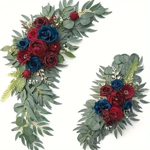 High-End Realistic Flower Archway Decoration, Outdoor Wedding Door Topper, Fake Wine Flowers, Party Decorations, Artificial Flowers For Outside