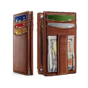 Magnetic Slim Wallet for Men, Card Holder with Rfid Protection, Rfid Card Slots, Holds 12 Cards and Cash, Minimalist Design for Everyday Use