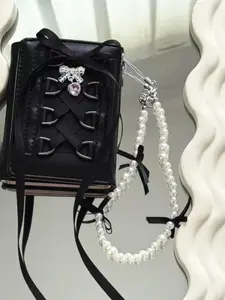 Ballet Bow Wallet for Women, Short PU Card Holder, Snap Button Three-Fold Design, Passport & Driver License Case, Cute Korean Style Handbag, Wallet And Charm