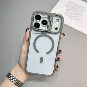 Hollow Bracket Phone Cases for iPhone  17 Air 12 13 14 15 16 PRO MAX PLUS ,Convenient Magnetic Charging Phone Case for Men and Women