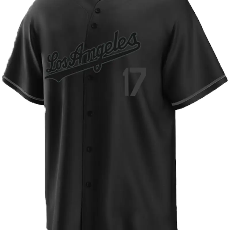 Men's Baseball Jersey Embroidery Sports Uniform, Casual Short Sleeves Button Down T-Shirt, All Seasons Fitted Long Sleeve, Embroidered Jersey