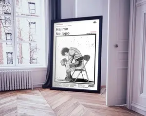 Hajime no Ippo Boxing Poster, Manga Black and White Wall Art, Anime Fighter Print, Gym Room Decor, Gift For Fans