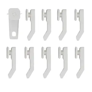 212 MAIN Central Design KC1910-10 Traverse Rod Slider, White, Set of 10, Curtain Rod Bracket Replacement Accessory