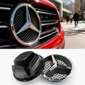 Car 3D Logo Decal Sticker, Front Rear Decoration Emblem, Engine Hood Trunk Badge, Metal Texture, Upgrade Accessories for Mercedes Benz W204 W205