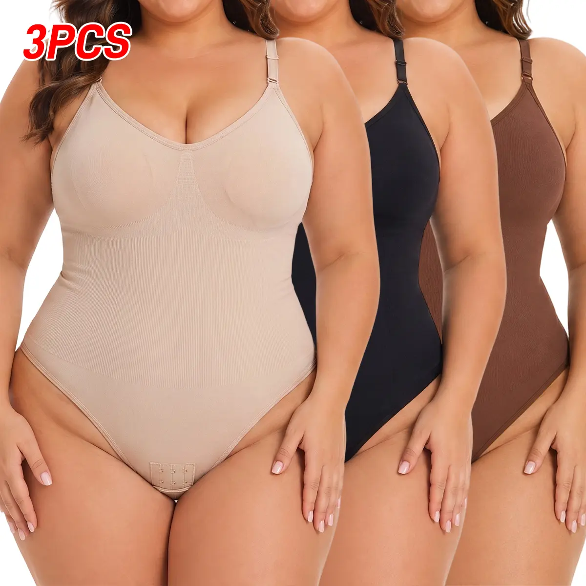 JOGWAVE Women’s Shapewear – Tummy Control One-Piece Bodysuit, High-Waisted Triangle Design, Comfortable Ultra-Stretchy Fabric, Adjustable Fit, Neckline & Bust Design, Breathable Mesh Construction, Comfortable Snug Fit, Plus Size/Figure-Flattering Cut for