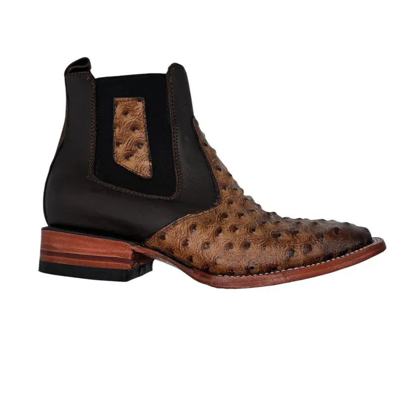 Botin color miel- Piel Grabada/ Embossed leather chelsea boot