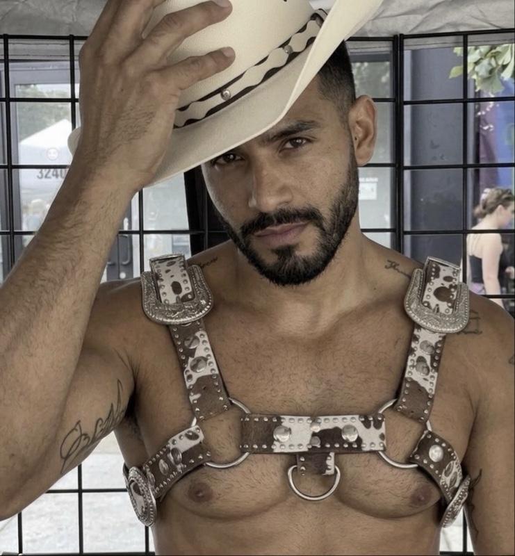 Bulldog Style Mens Chest Harness Vintage, Bohemian Cowboy  Size S-M