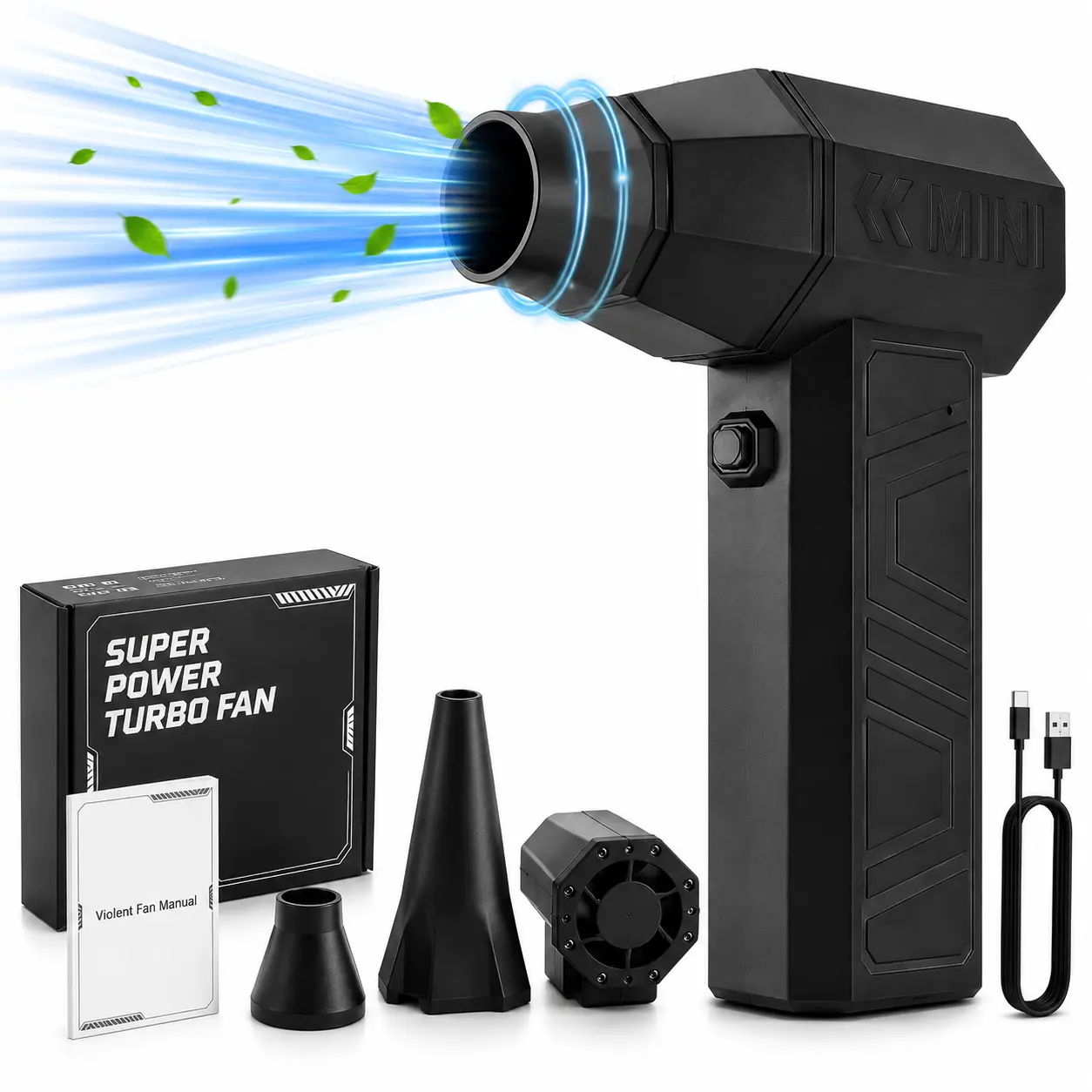 130,000RPM Air Blower Turbo Super Jet Fan USB Electric Power Handheld Mini Dust Cleaner 3High Speed Duster Gun Cleaning Tool