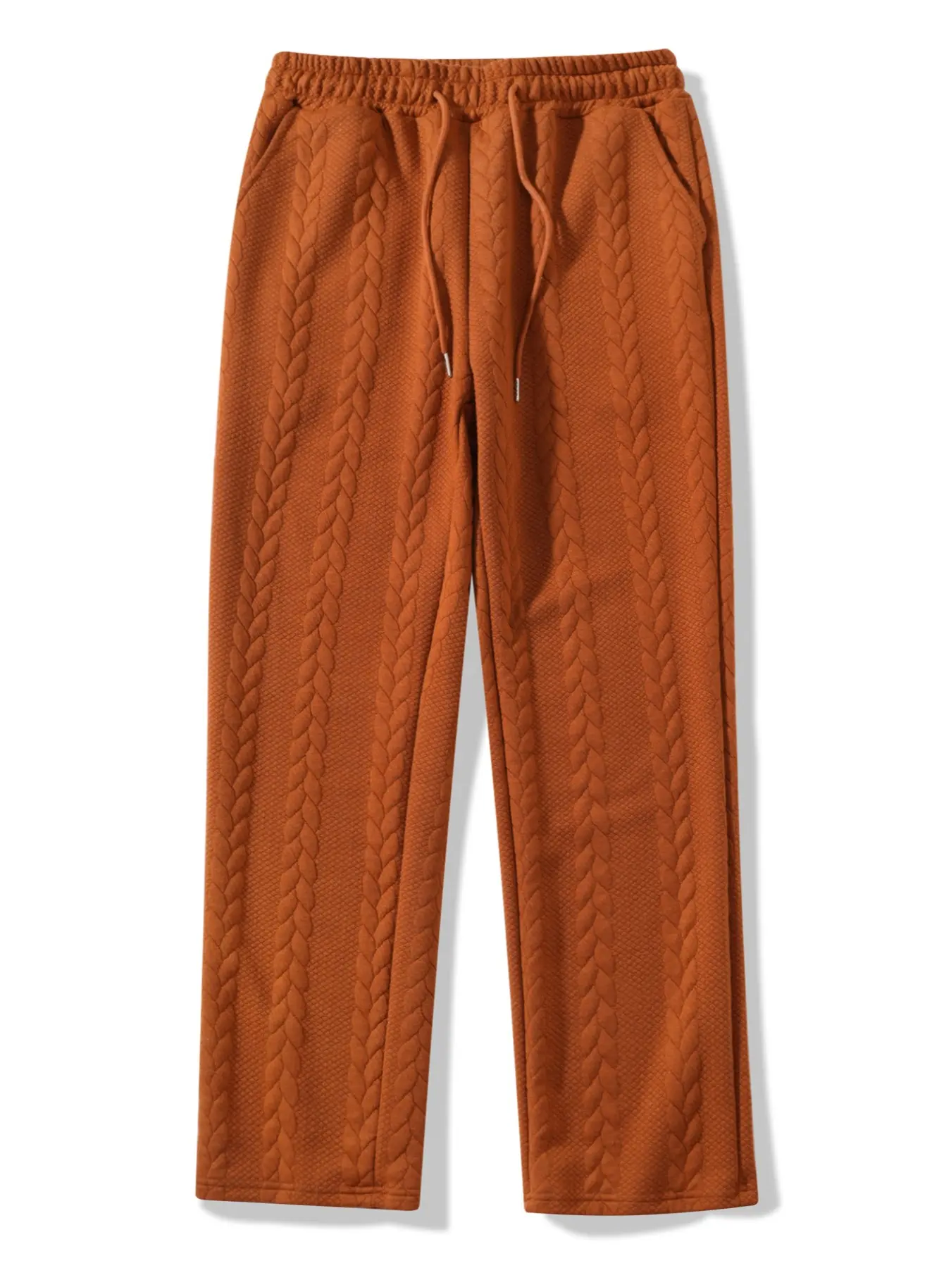 Men's Fall Winter Knitted Jacquard Elastic Waist Fitted Drawstring Pants for Daliy Wear, Old Money Multi-Pocket Design, Casual Outdoor Long Pants, Must-Have Wardrobe Item, Trouser, Casual Comfy Trouser