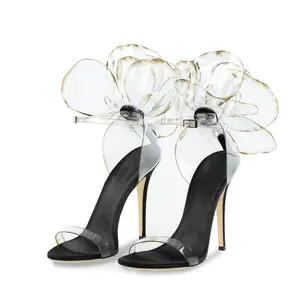 Peony Flower Design High Heel Sandals Inspired By Giuseppe Zanotti