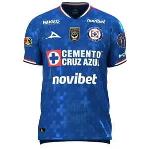 Cruz Azu1 25/26 Home Blue Jersey, Liga MX Short Sleeve Soccer Shirt for Men and Women, Fan Edition Kit