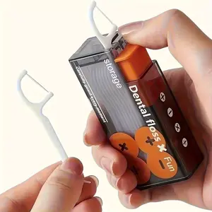 Portable Dental Floss Box, Convenient Carry, Automatic Floss Dispenser, Includes 10 Flosses, Ideal for Travel, Stylish Lightweight Design, Oral Care