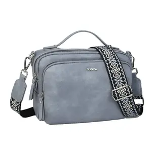 Multi Pockets Crossbody Bags for Women Small Top Handle Purse Satchel and Medium Use Elegant Functional Soft Material & Woven Strap Design