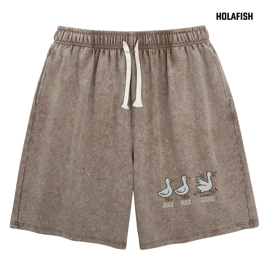 Holafish Women’s Retro Vintage Washed Cotton Blend Fabric Shorts - Acid Wash, Drawstring, Elastic Fit, Essential Casual Streetwear Bottoms for 2026 Summer Daily, Vacation Wear