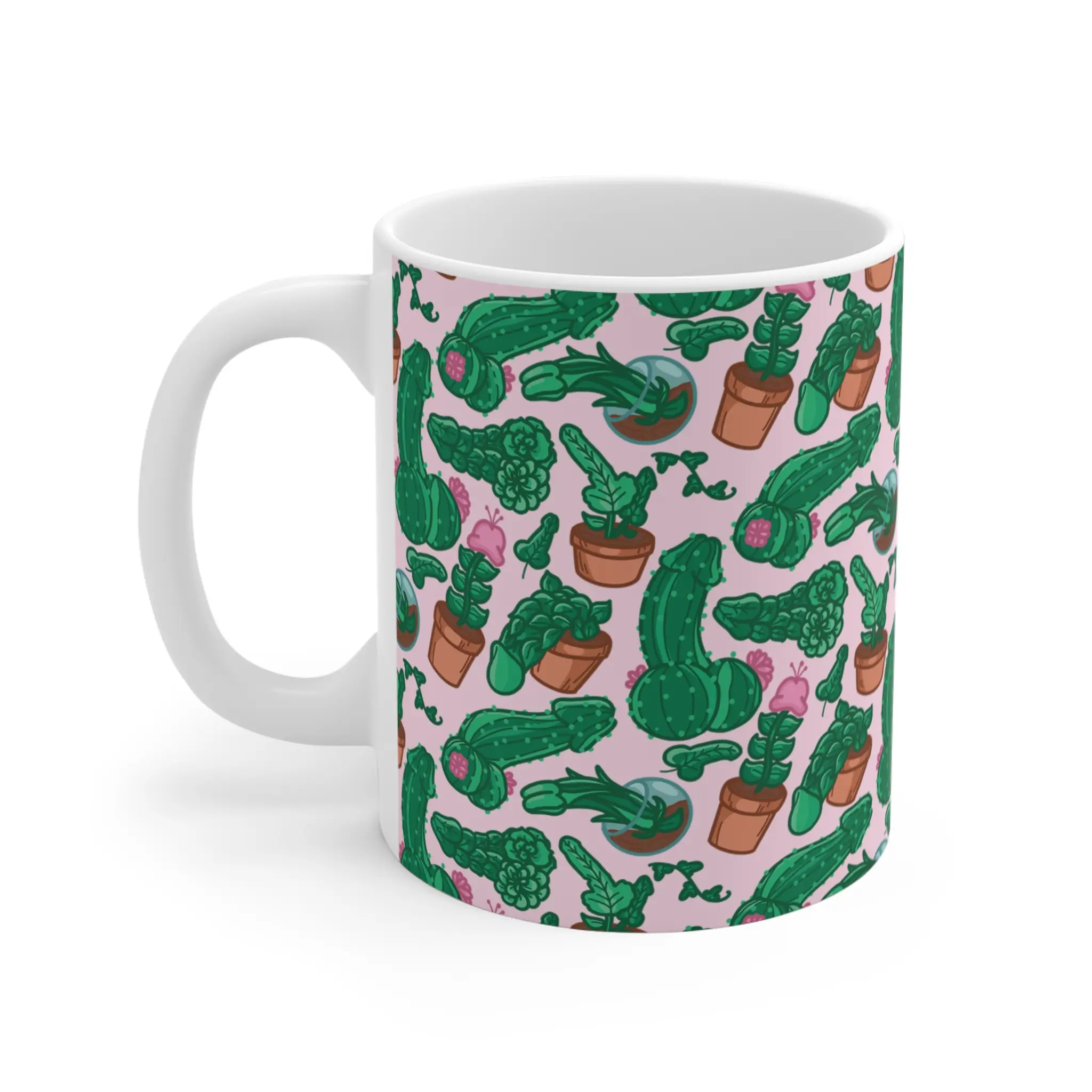Plants Pattern Coffee Mug – Reusable Drinkware with Handle Ceramic Printed