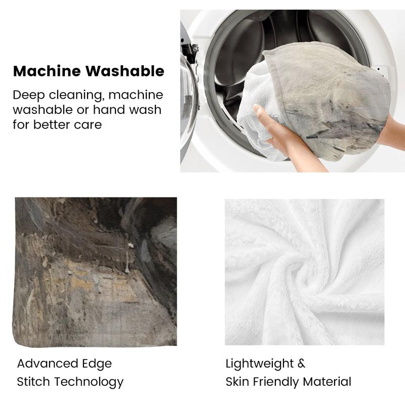 Abstract Black Horse Themed Cozy Flannel Blanket - Artistic Equine Soft Throw - Super Soft Plush Gifts for Horse Lovers & Modern Art Fans