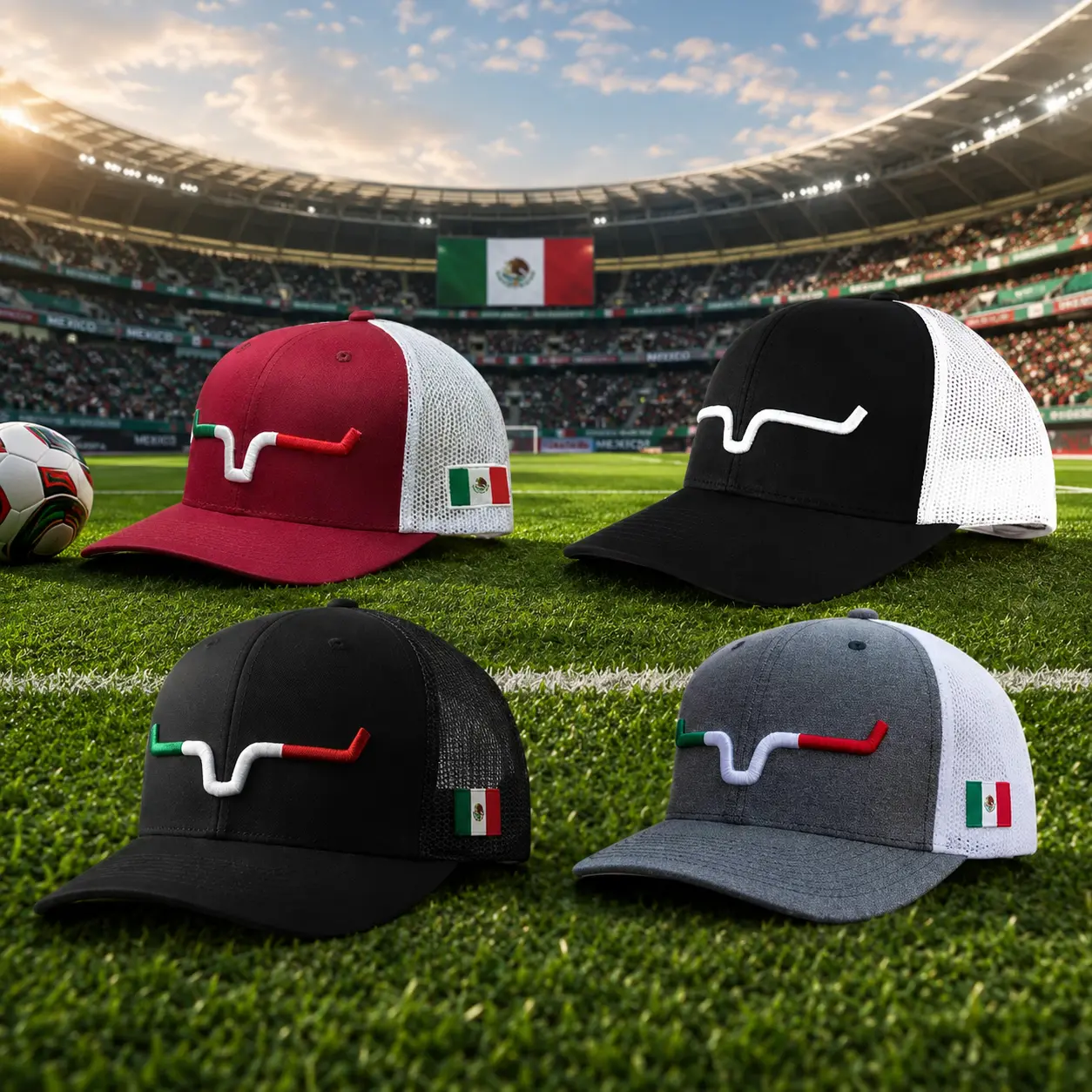 Mexico Flag Snapback Hat – Retro Trucker Mesh Cap Embroidered Baseball Hat Summer Streetwear