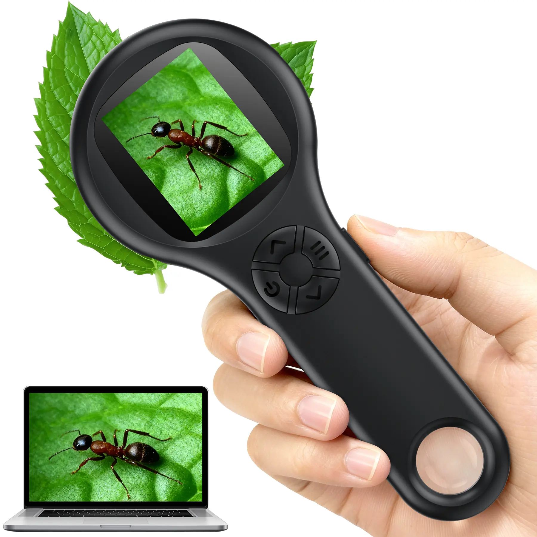 Handheld Digital Autofocus Microscope for Car Repair Inspection, 2.0" IPS Screen, Rechargeable, Photo Storage, Portable STEM Education Kit, Birthday Gift for Kids