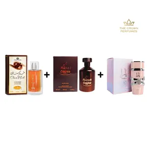 Yara + Choco Musk + French Coffee Eau de Parfum Bundle – By Lattafa & Al-Rehab Perfumes | 3.4 oz (100ml) | Sweet, Gourmand & Coffee Fragrance Set