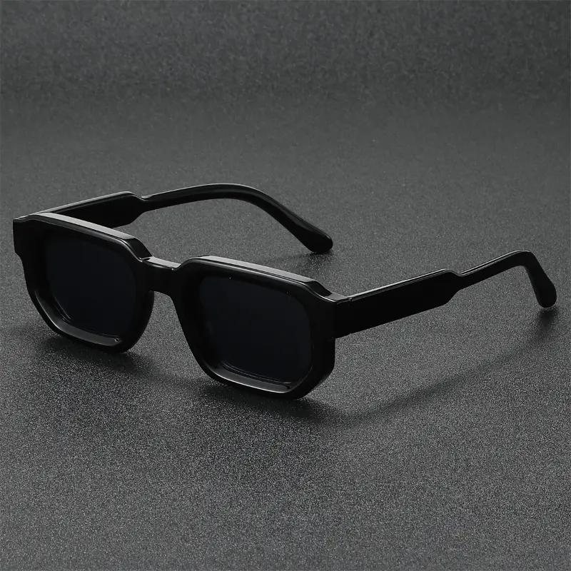 Men's 2023 Vintage Square Glasses - Cool Black Frame, PC Lens, Daily Leisure & Travel Essential Decorative Glasses (No Additional Components Included)