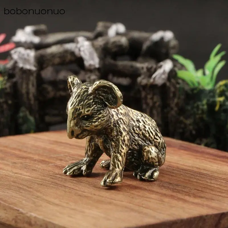 Vintage Brass Koala-35g Miniature Ornament, Table Tea Pet Statue, Home Office Decor Collectible for Animal Enthusiasts' Gifts, Collectibles