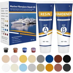 Fiberglass Boat Repair Kit, (Color Match) Gel Coat Repair Kit for , Marine Fiberglass Repair Kit for , Epoxy Filler for , Fiberglass Repair Kit Fix Holes Chips Pit Cracks