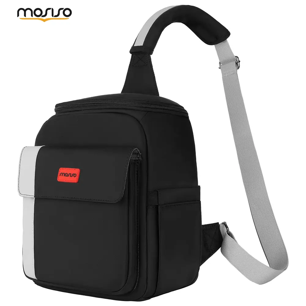 MOSISO Unisex Sporty Polyester Small Durable Handheld Crossbody Camera Shoulder Bag - Padded Protection Case for Canon, Nikon, Sony DSLR/SLR/Mirrorless Cameras, Adjustable Straps, Front Flap Pocket, Waterproof Rain Cover (Black), Crossbody Bag