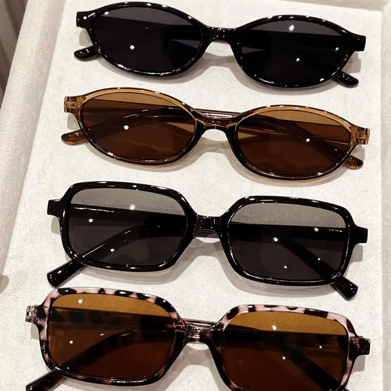 Elegant Women's Sunglasses Set of 4, Leopard Pattern Sunglasses, Plastic Sunglasses, Perfect for Beach Vacation, Summer Sunglasses, Shopping, Driving, Style, Fashionable Ladies' Eyewear, Trendy Casual Sunglasses