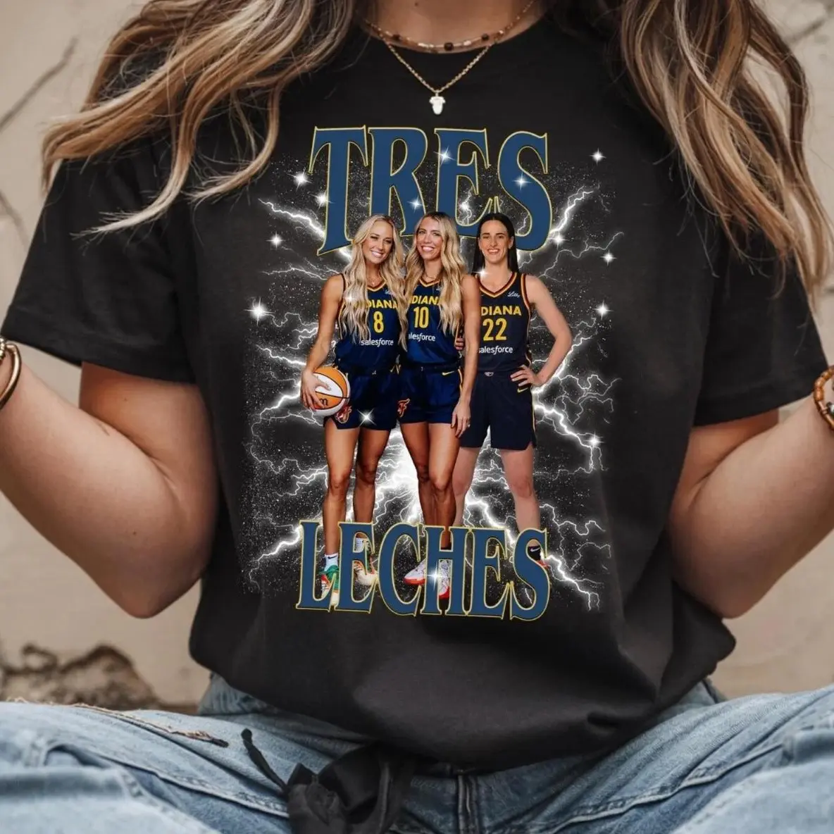 [SALE OFF 50%] Tres Leches Clark Basketball Shirt Caitlin Sophie Cunningham Lexie Hull Tee