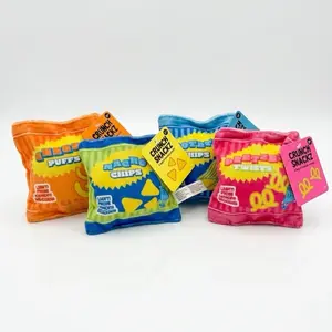 CRUNCH SNACKZ Squishy Fidget Plush Crinkle | Potato Chips Nacho Chips Pretzel Twists Cheesy Puffs | Bead Filled Fidget Toy for Stress Relief and Sensory Play