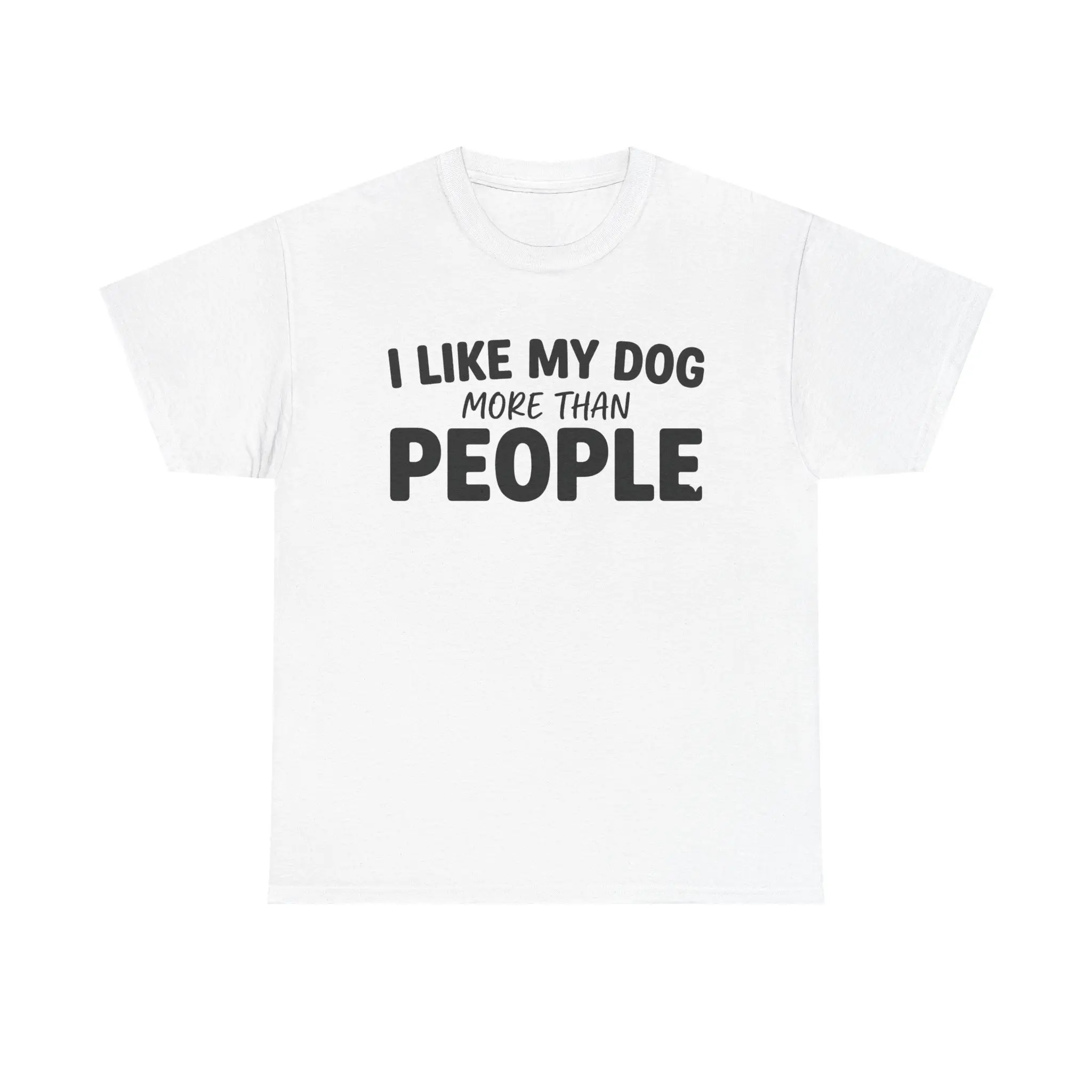 100% Cotton Funny Dog Lover T-Shirt - "I Like My Dog More Than People" Graphic Tee, Cute Pet Owner Shirt, Casual Streetwear Short Sleeve Round Neck Gift for Men & Women