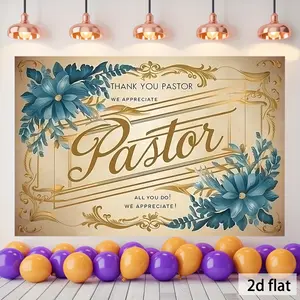 1pc, Thank You Pastor Appreciation Card Background Decoration Background Photo Props, Home Decor, Room Decor, Polyester Banner Decor, Wall Decor, Party Background Decor, Party Decor/ Supplies/ Gifts Decorative Background