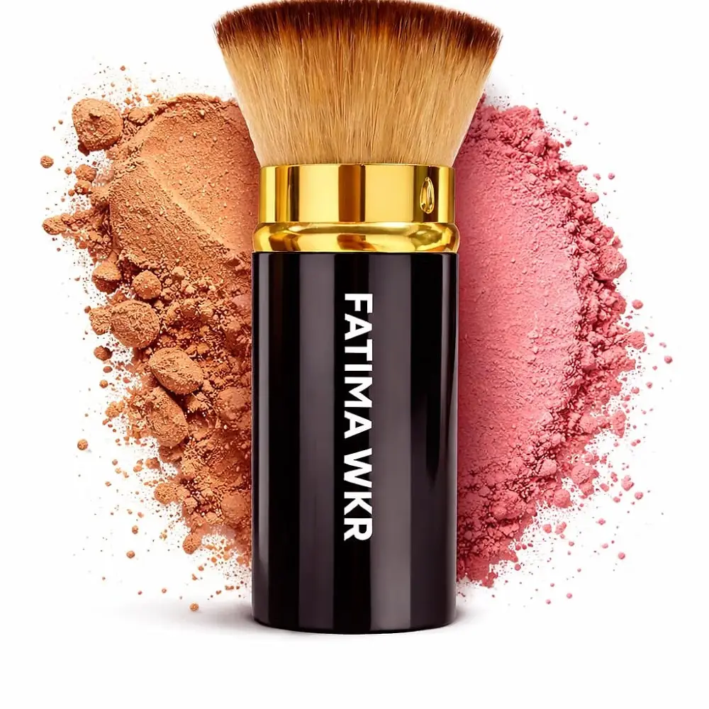 Kabuki Foundation Brush by FATIMA WKR – Dense Flat Top Bristles for Buffing & Seamless Blending, Liquid Cream & Powder Foundation, Vegan Cruelty-Free, Flawless Full Coverage