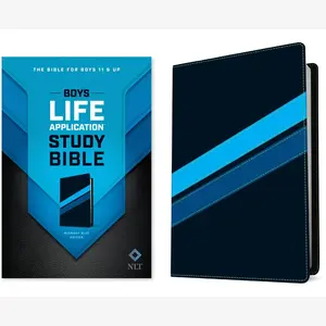 Tyndale NLT Boys Life Application Study Bible, TuTone (LeatherLike, Midnight Blue), NLT Study Bible for Boys, Foundations for Your Faith Sections