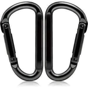 Heavy Duty Carabiner Clips, 860Lbs - 3" Iron Carabiners for Keys, Gym, Camping, Hiking Accessories - D-Ring Keychain Hooks for Hammocks, Backpacks, Outdoor Gear