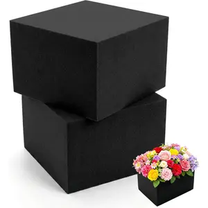 Black Floral  Blocks 4.02"x4.02"x2.99" for Artificial & Dried ,  Floral  Blocks, Water Resistant Flower  Blocks, Dry Floral Foams for Artificial  2Pack