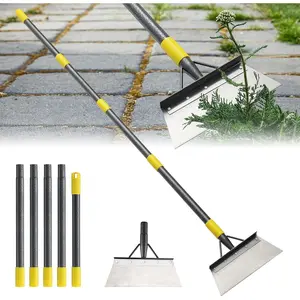 Garden Flat Shovel, Weeding Tool, 60 Inch Multifunctional Garden Cleaning Shovels, Heavy Duty Floor Scrapers Long Handle,Metal Weeding Scraper for Lawn Edging, Ice Scraper, Snow Shovel