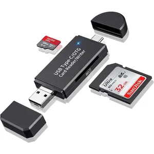 SD/Micro SD Card Reader, Card Reader, USB Type C Micro USB OTG Adapter and USB 2.0 Portable Memory Card Reader for SDXC, SDHC, SD, MMC, RS-MMC, Micro SDXC, Micro SD, Micro SDHC Card and UHS-I Card