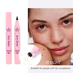 AGE VINE 2-in-1 Freckle Stamp & Eyeliner Pen for Quick Makeup - Smudge-Proof Waterproof Formula for Natural Freckles & Sharp Eyeliner - Perfect for Travel Festivals & Social Media Content Creation