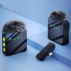 Wireless Microphone, USB Rechargeable Wireless Microphones, Clip-on Design Microphone for HD Vlogging/Live Streaming, Audio, Mic