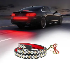 59 Inch Fishbone-Shaped LED Tailgate Light Bar,Car LIGHTING Accessories Decorative Lights,Fall Warning Signal Driving Light Strip,Arrow Strobe Flashing Brake Flexible Switchback Red Amber Yellow Running Sequential Turn Signal Light for Truck Pickup SUV RV