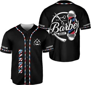Personalized Baber Shop Baseball Jersey, Hairdresser Baseball Jersey Barber Life